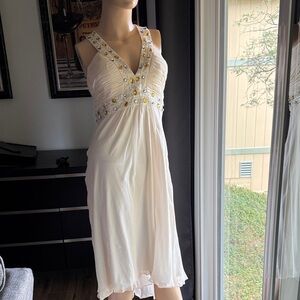 Elegant Silk Ivory iEmbellished dress